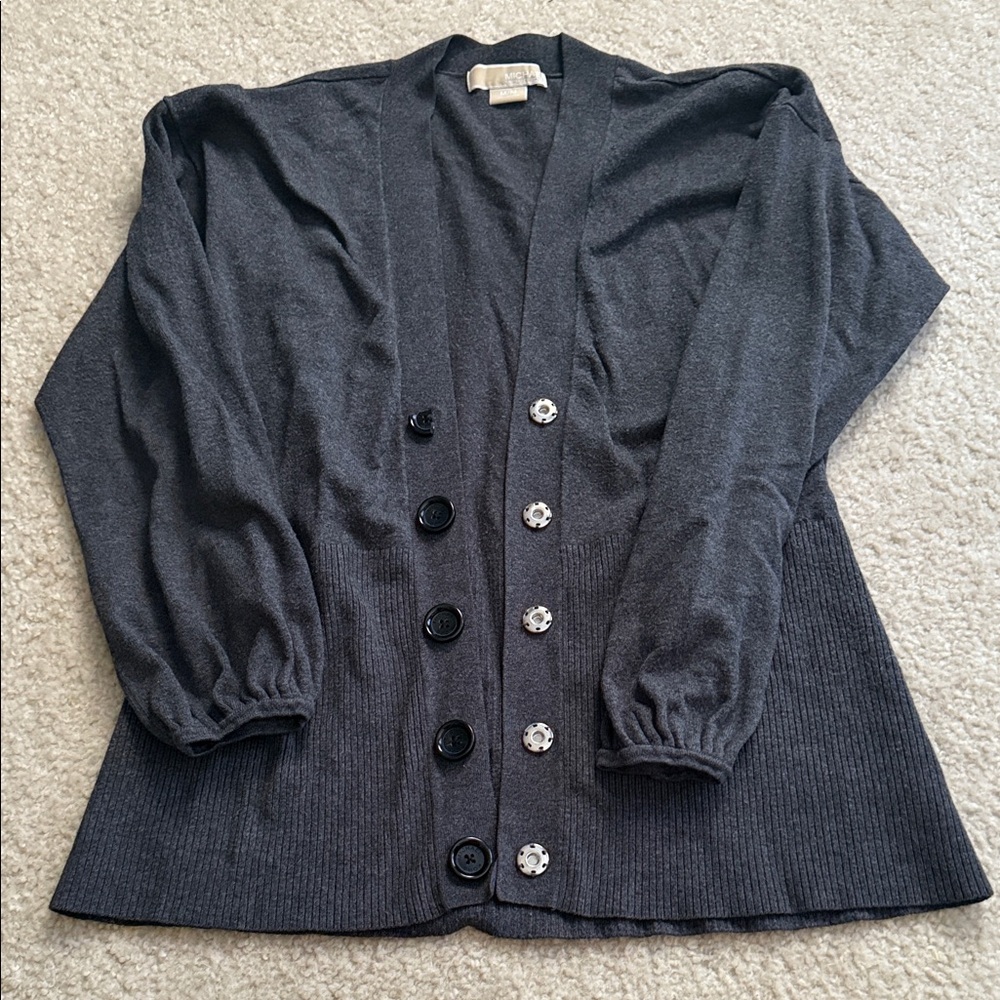 Michael Kors Charcoal Cardigan Sweater - Size Medium